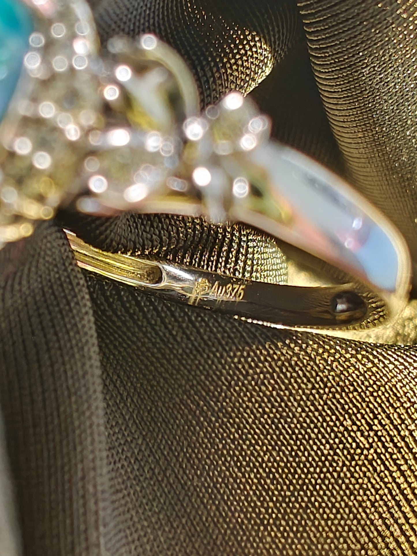 9K white gold ring with Australian Dark Crystal Opal gem