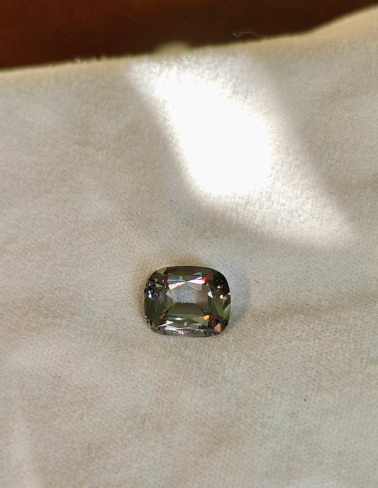 Cushion cut black Warrier spinel gemstone