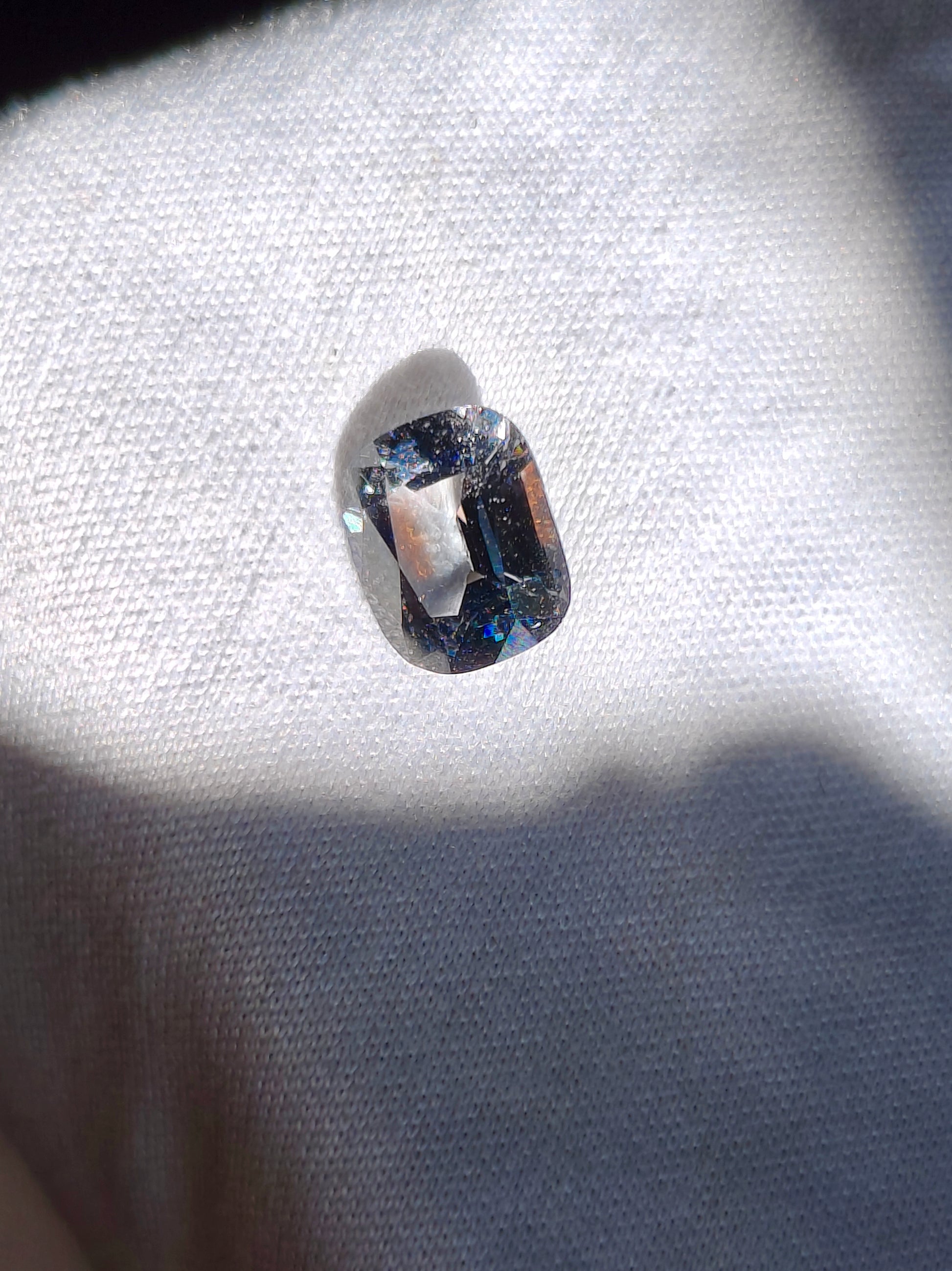 Cushion cut black Warrier spinel gemstone