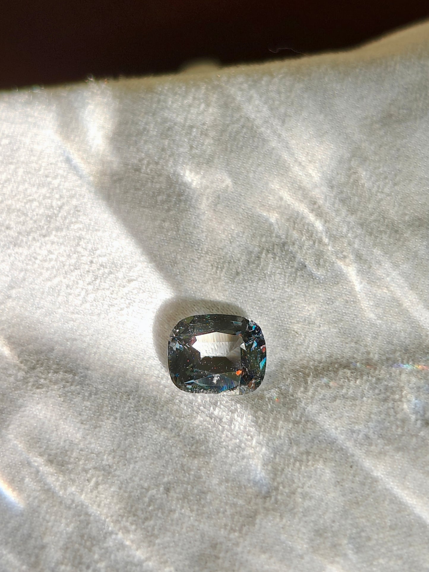 Cushion cut black Warrier spinel gemstone