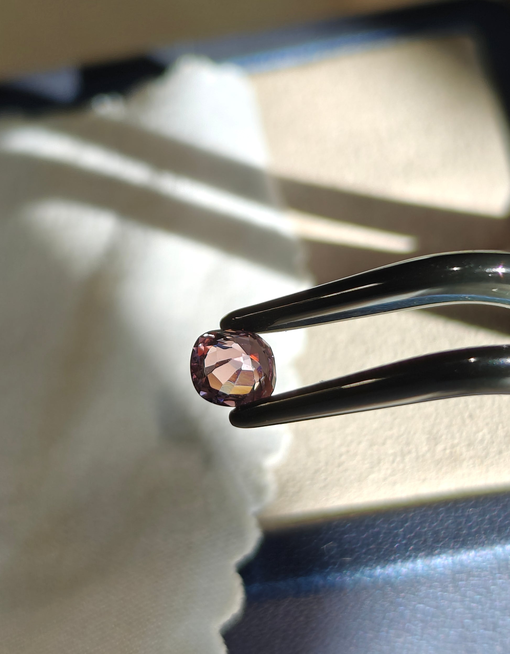 cushion cut purple spinel gemstone