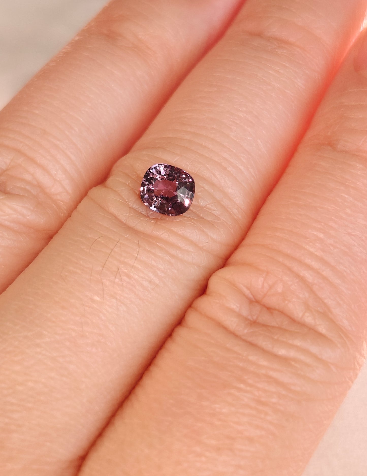cushion cut purple spinel gemstone
