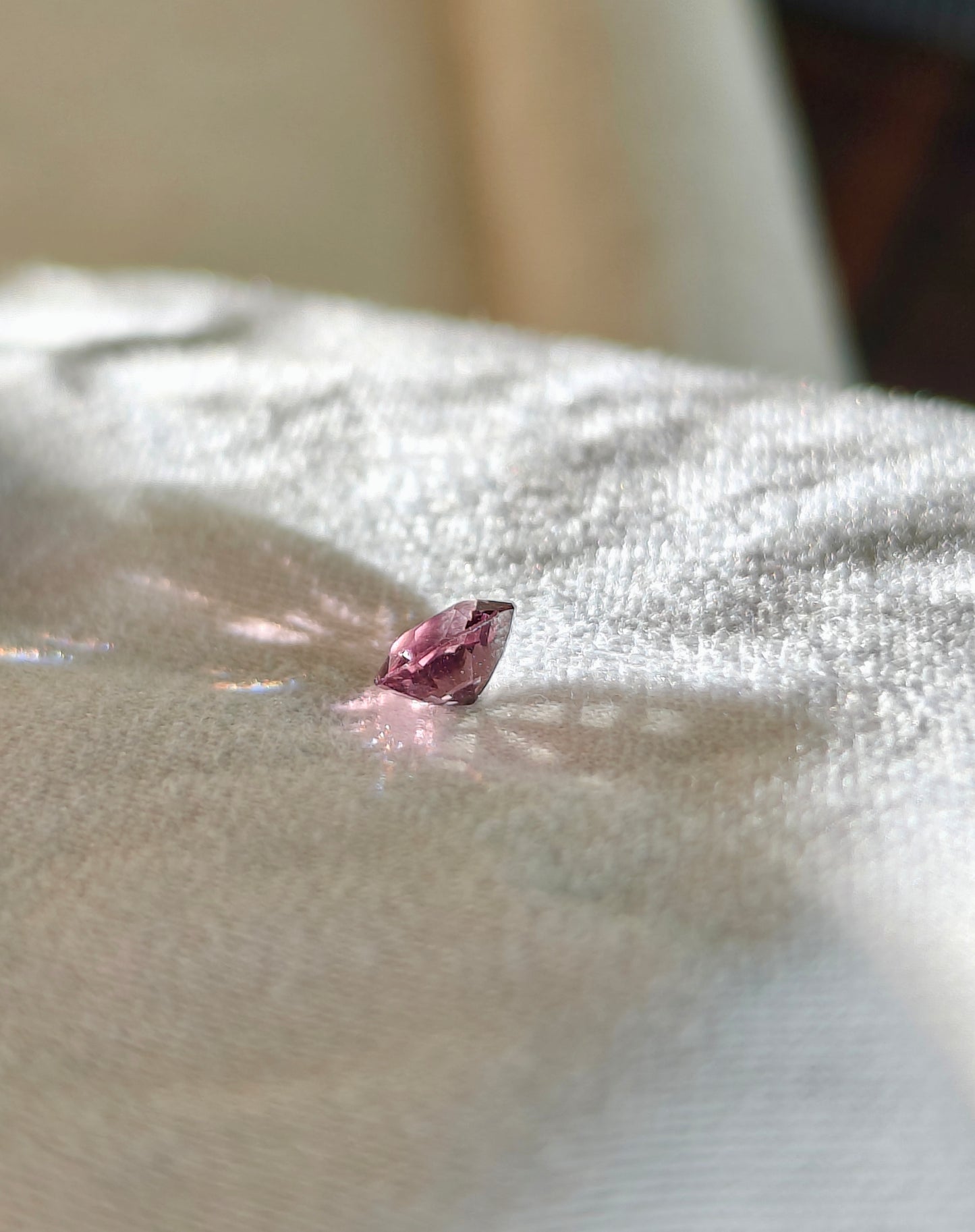 cushion cut purple spinel gemstone
