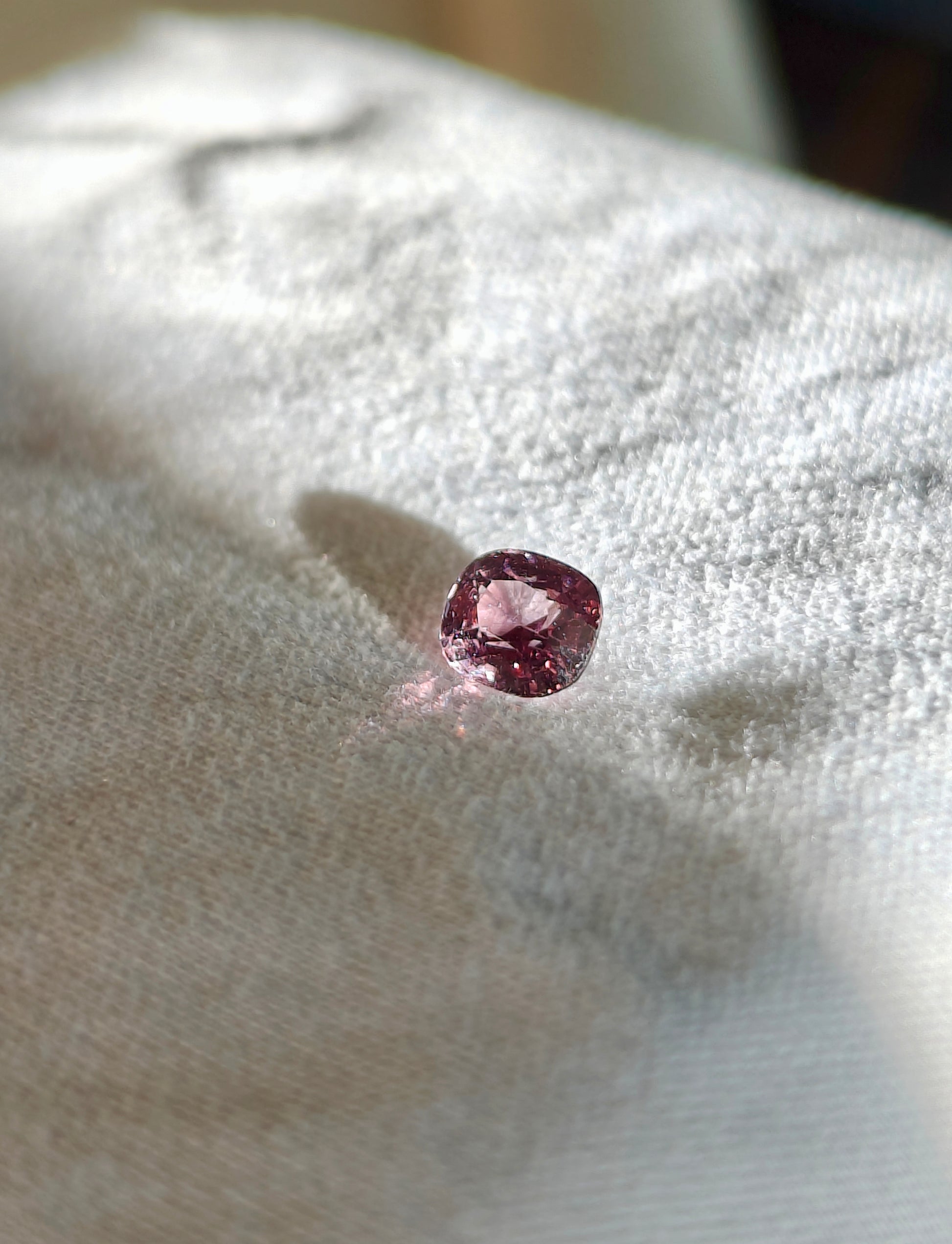 cushion cut purple spinel gemstone