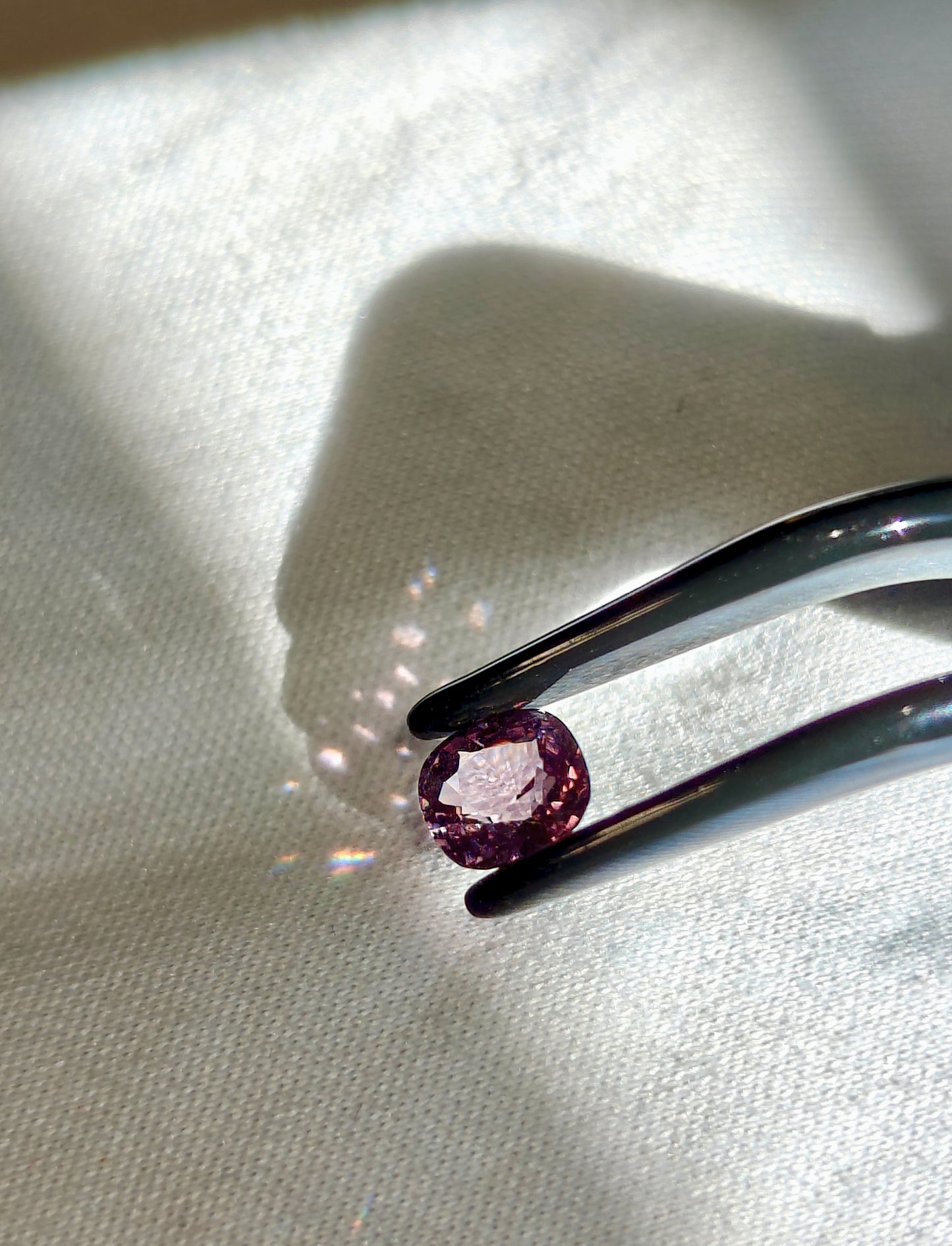 cushion cut purple spinel gemstone