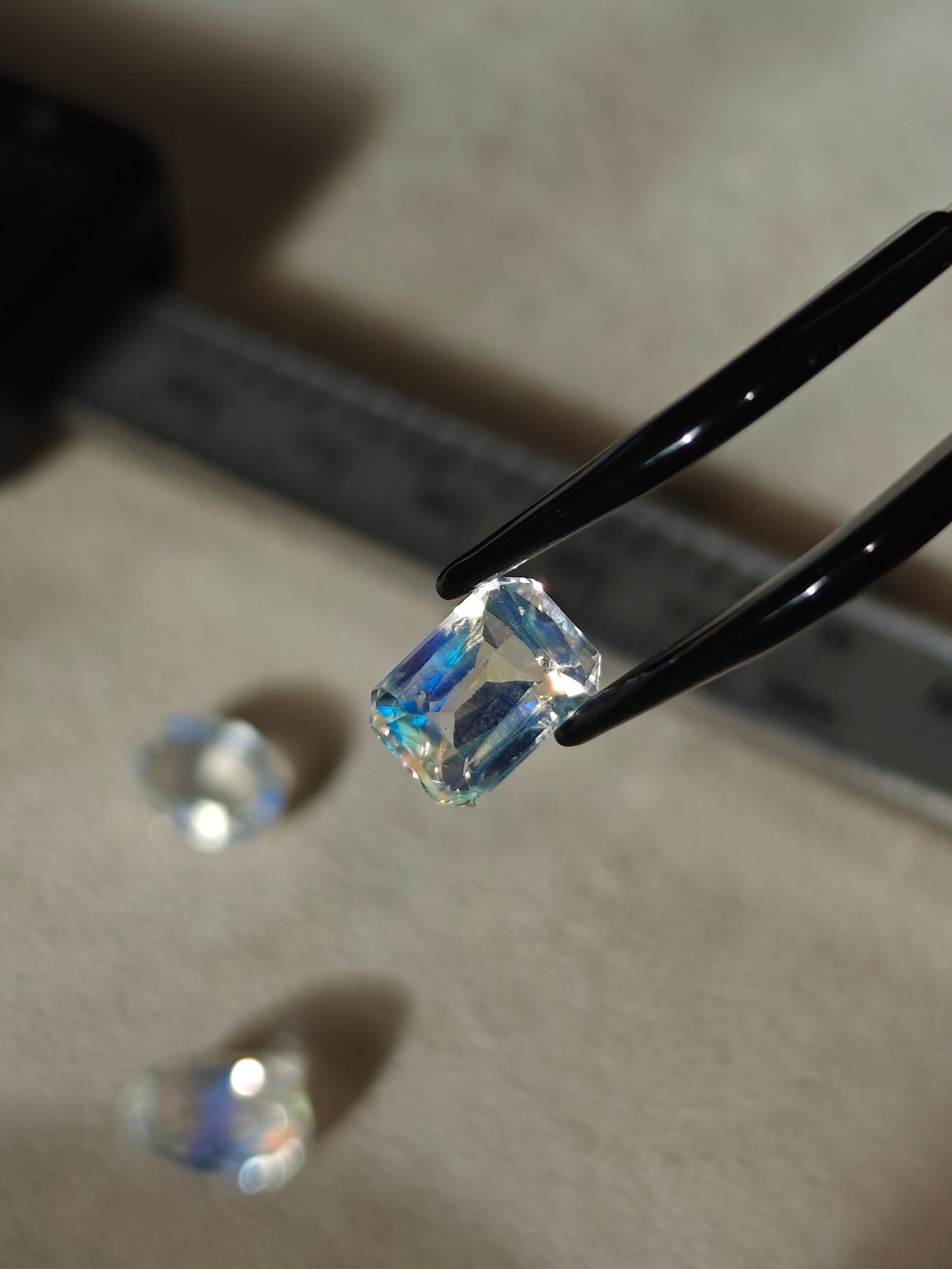 Faceted madagascar moonstone gem 