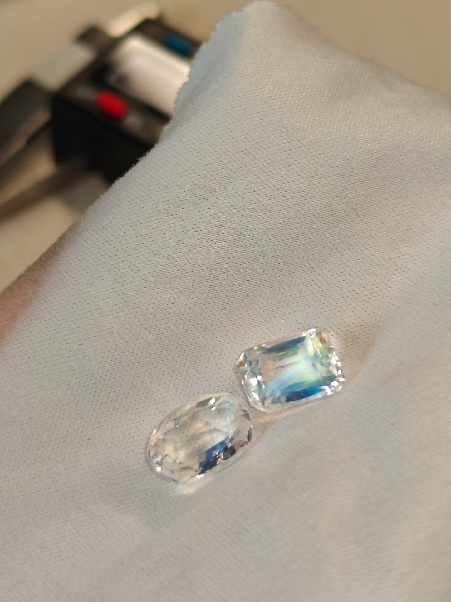 Faceted madagascar moonstone gem 