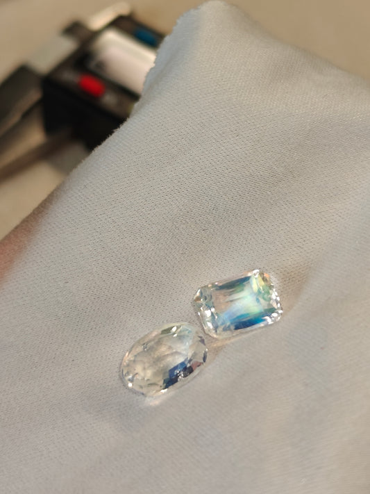 Faceted madagascar moonstone gem 
