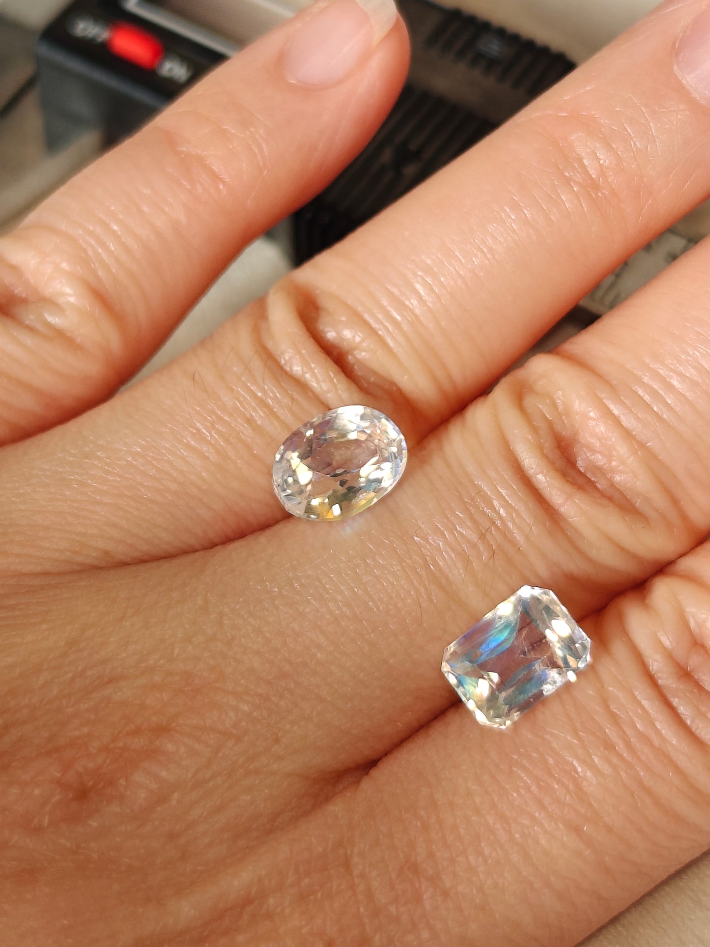 Faceted madagascar moonstone gem 