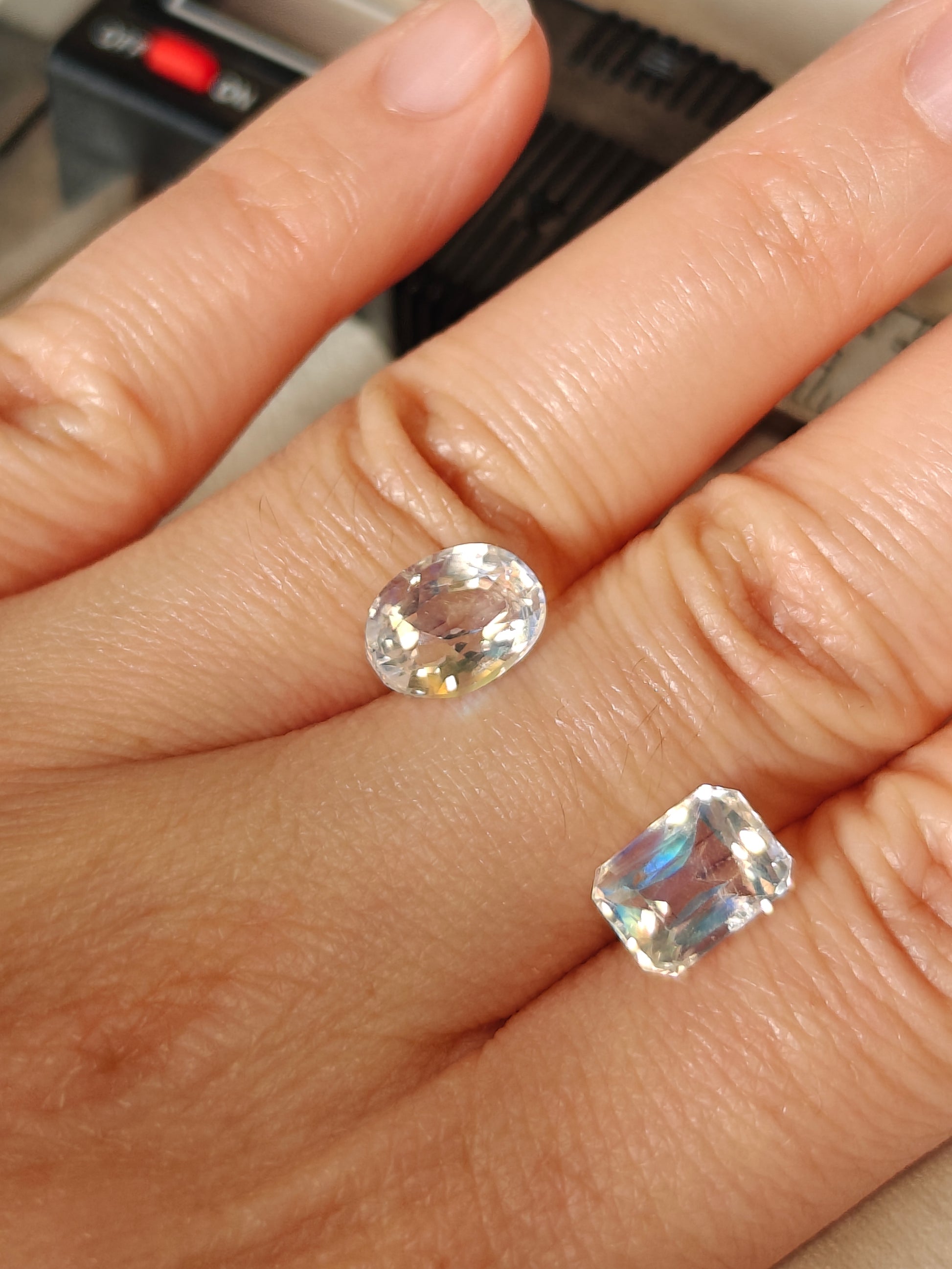 Faceted madagascar moonstone gem 