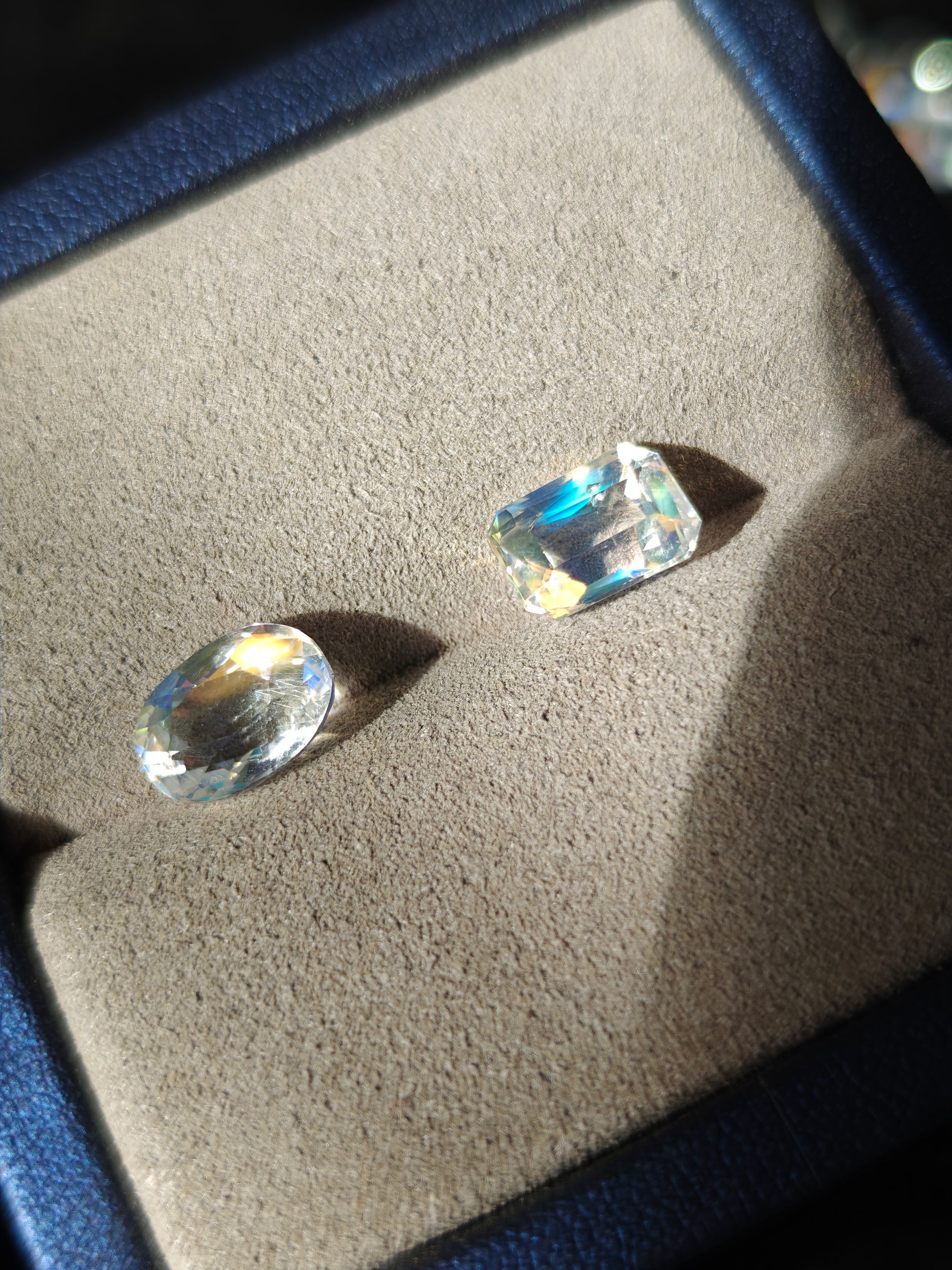 Faceted madagascar moonstone gem 